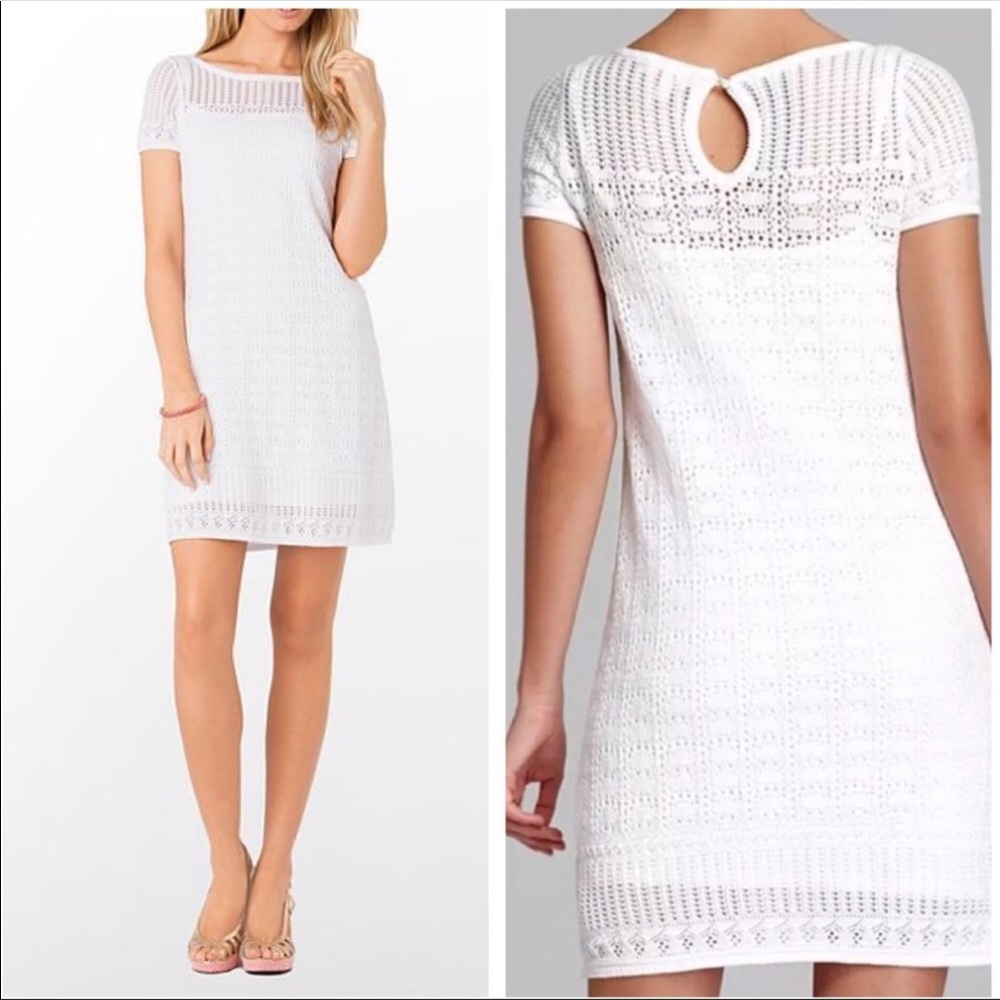Lilly Pulitzer Paula White Crochet Sweater Dress